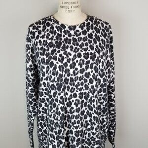 Vince Camuto Elegant Leopard Printed Cozy Antique White Ladies Size Large * NEW